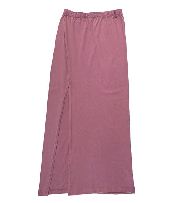 falda larga rosa viejo con abertura lateral frontal