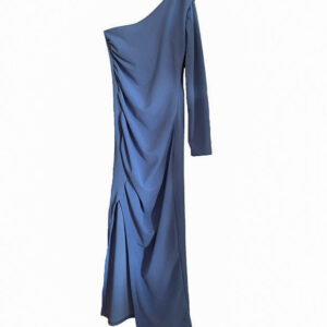 vestido ceremonia largo asimétrico azul